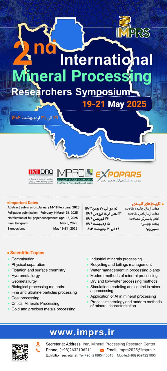 ‎Holding the Second International Mineral Processing Researchers‎ Symposium (IMPRS)